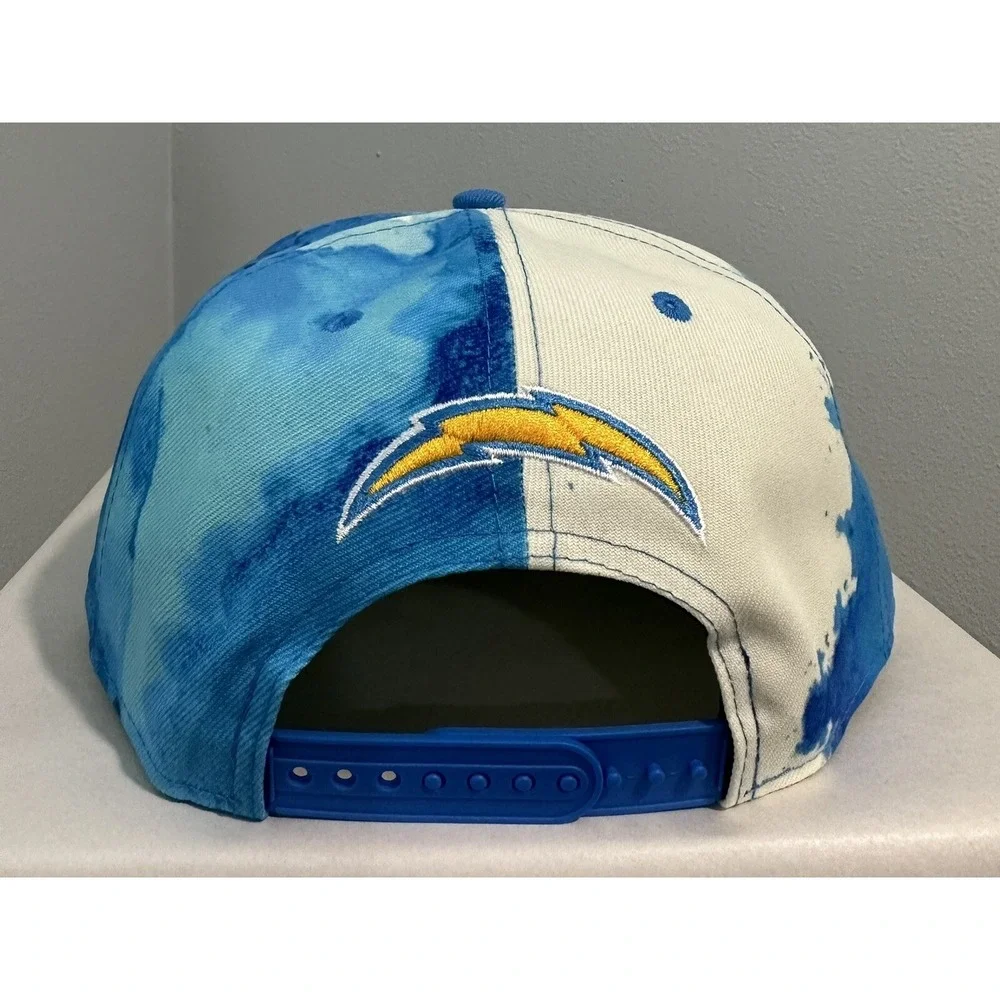 New Era Mens Los Angeles Chargers Sideline Ink Dye 9Fifty Blue Adjustable Hat